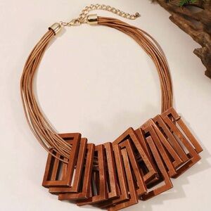 Geometric Brown Necklace